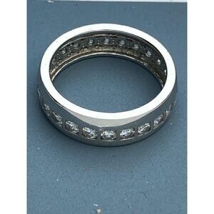 Sterling Silver CZ Band Ring Size 10 3/4
